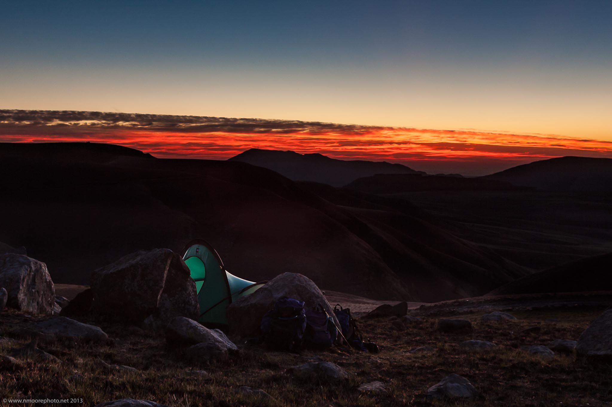 Sun rise in the mountains