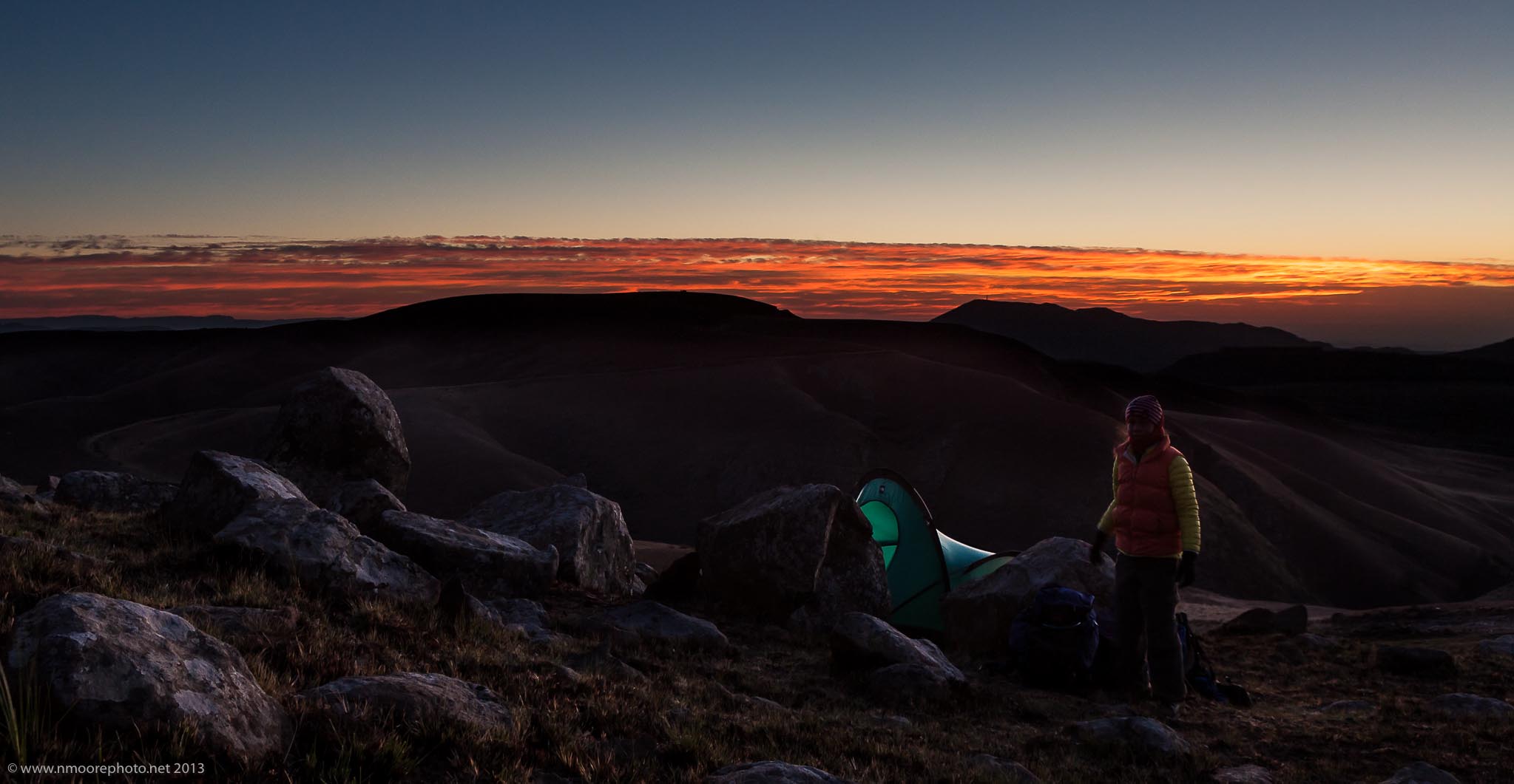 Sun rise in the mountains