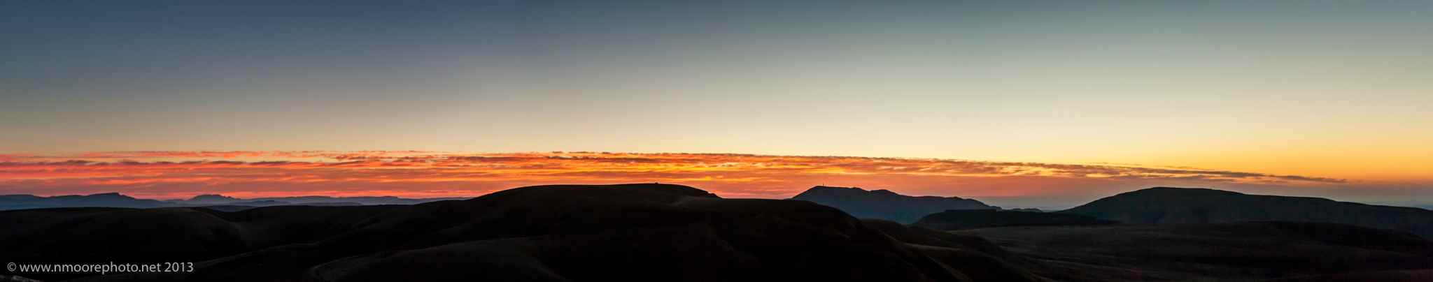 Looking north and east at sunrise