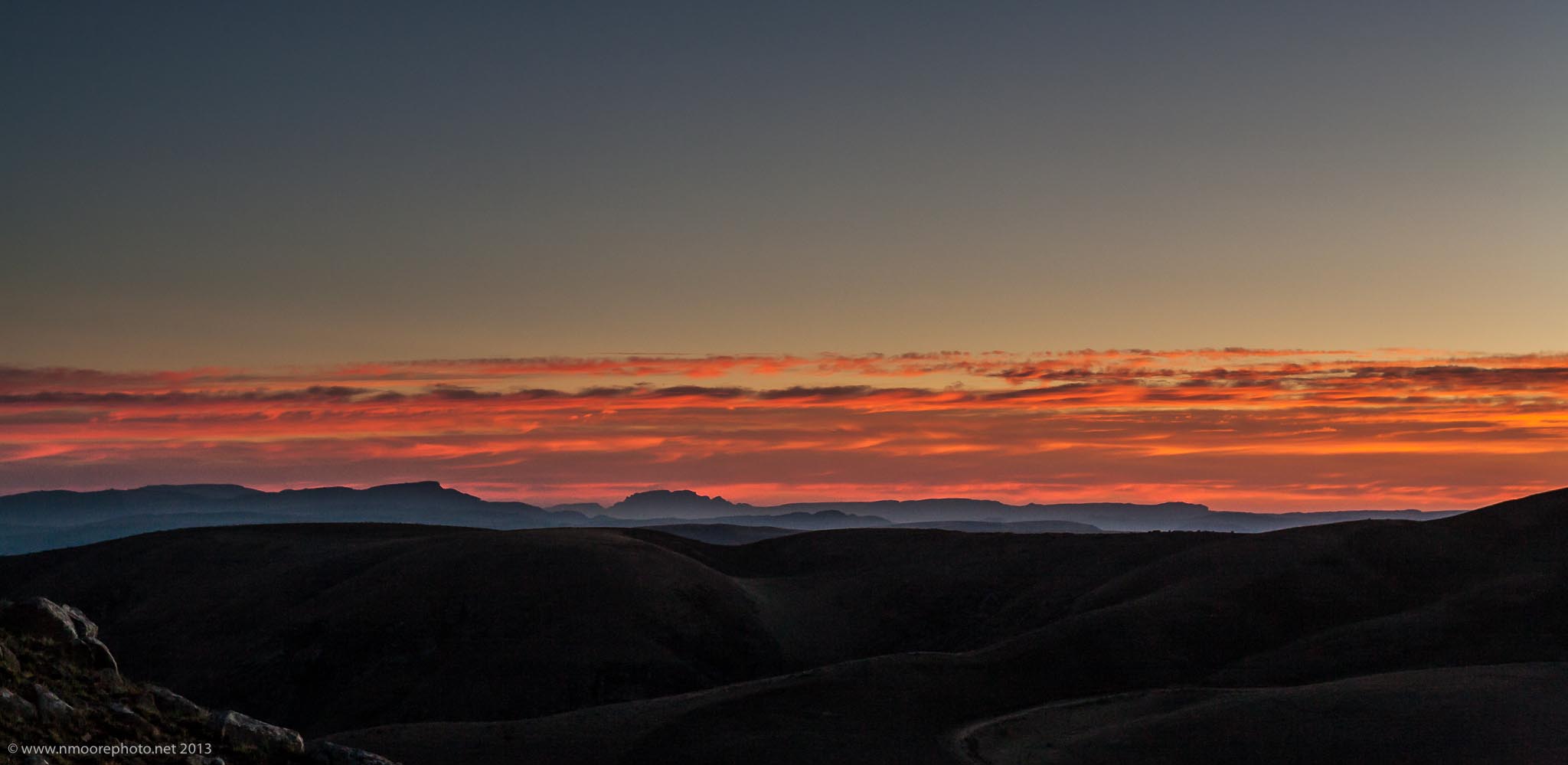 Looking north at sunrise